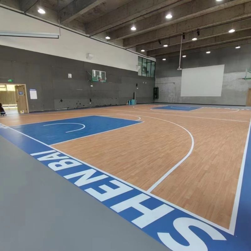 Relle sân bóng rổ Vinyl Sport sàn 6mm với lớp phủ UV và giảm tiếng ồn