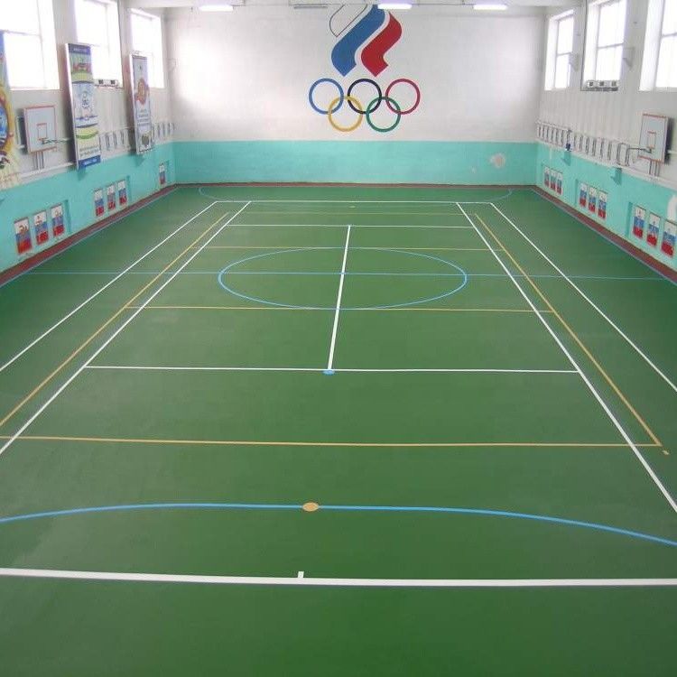 Indoor Relle 6mm Indoor Green Synthetic Badminton Court Flooring with Shock Absorption (Đầu sân bóng chày tổng hợp màu xanh lá cây trong nhà)