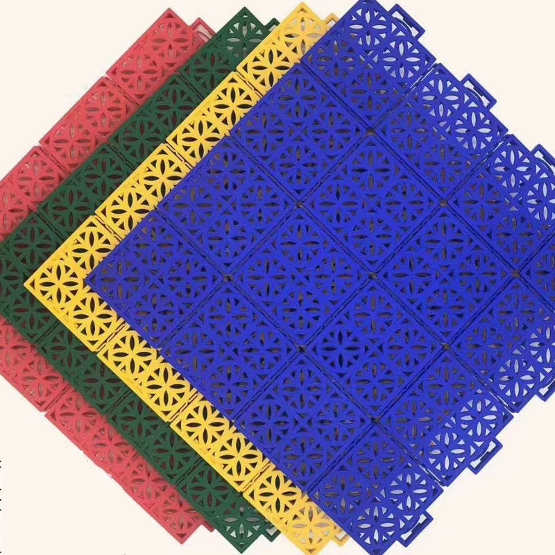 Blue PP Interlocking Sports Flooring 3.5mm 4.5mm 6mm Outdoor Sports Interlocking Tiles (Đường sàn thể thao liên kết màu xanh)