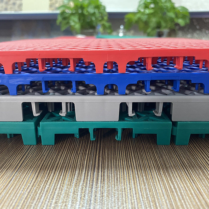 Blue PP Interlocking Sports Flooring 3.5mm 4.5mm 6mm Outdoor Sports Interlocking Tiles (Đường sàn thể thao liên kết màu xanh)