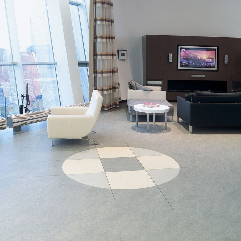 Bàn sàn vinyl màu trắng xám Roll Heterogeneous Vinyl Flooring For Oman