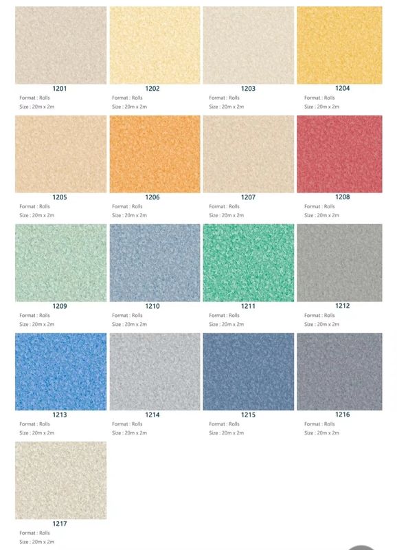 Bàn sàn vinyl màu trắng xám Roll Heterogeneous Vinyl Flooring For Oman