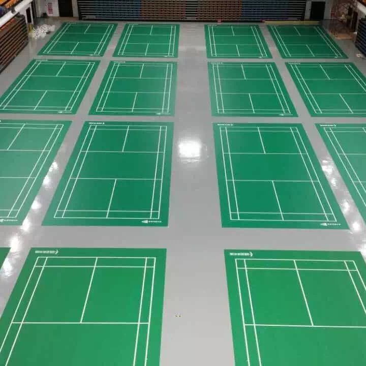 Sàn sân badminton PVC vinyl chống trượt với keo cài đặt bởi Enlio