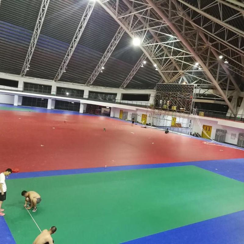 Glue Down Installation Relle PVC 6mm Indoor Badminton Carpet Floor Rolls for Sport (Đường sàn thảm badminton trong nhà)