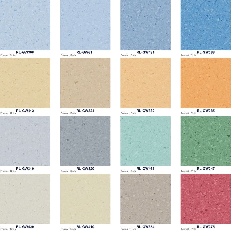 Sàn chống trượt Relle Bảo vệ vi khuẩn sàn vinyl đồng nhất cho bệnh viện