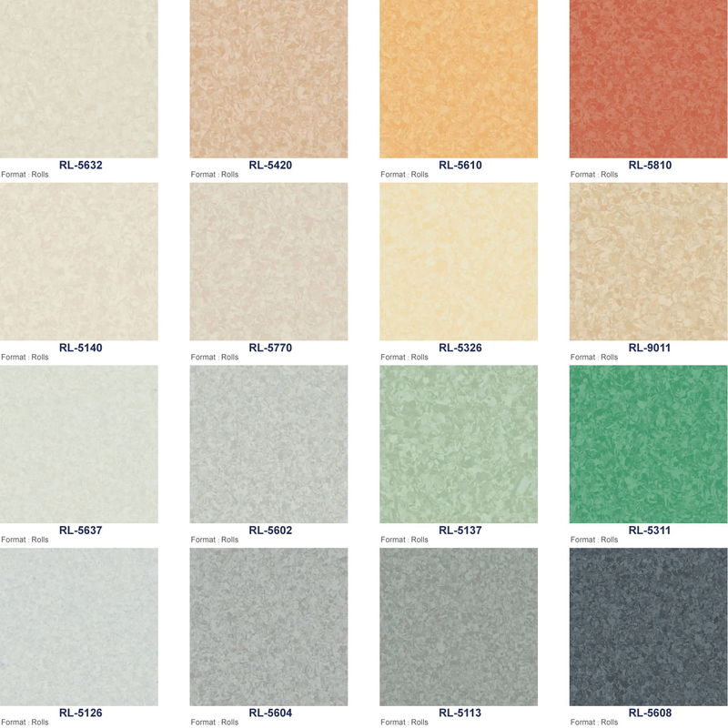 Cơ sở chăm sóc sức khỏe với relle sàn vinyl đồng nhất chống trượt chống vi khuẩn và dễ dàng khử trùng