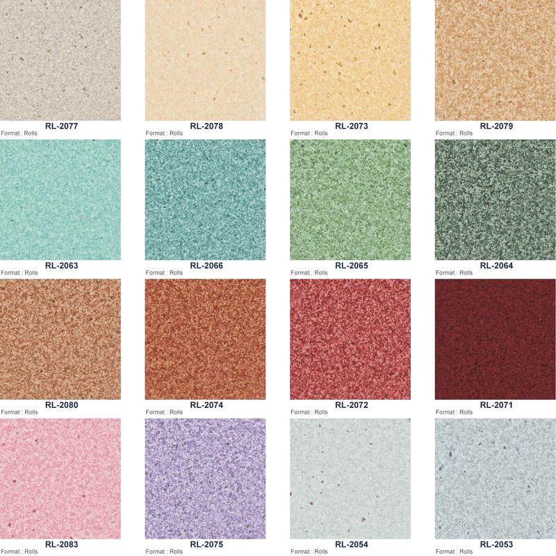 PUR Lớp phủ đỏ Cherry 20m Homogeneous Floor Homogeneous Sheet Vinyl cho trường học