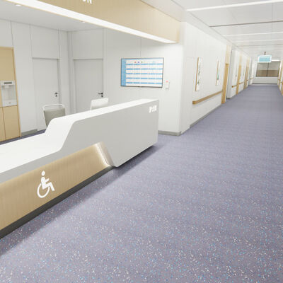 Hospital Wheelchair-Compatible Noise-Reducing Diamond Sand Safety Flooring